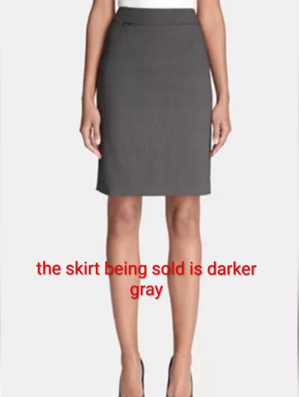 Calvin Klein Charcoal Pencil Skirt With Back Slit